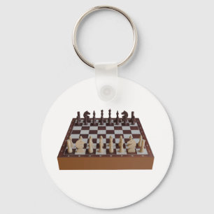Chessboard with chessmen keychain