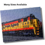 Chessie Diesel Locomotive Engine Train Railroad Jigsaw Puzzle<br><div class="desc">Yellow Orange Chessie Diesel Loco Train Puzzle - see my store for more great Train Gifts</div>