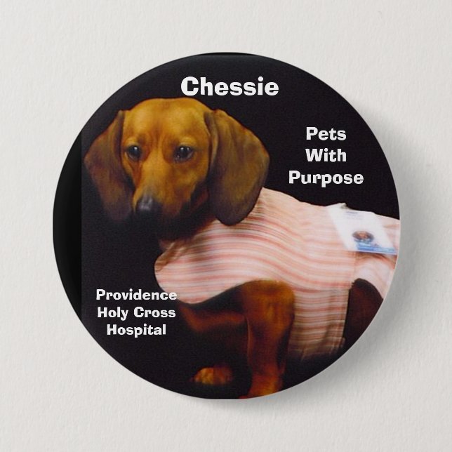 Chessie Pets with Purpose 3 Inch Round Button (Front)