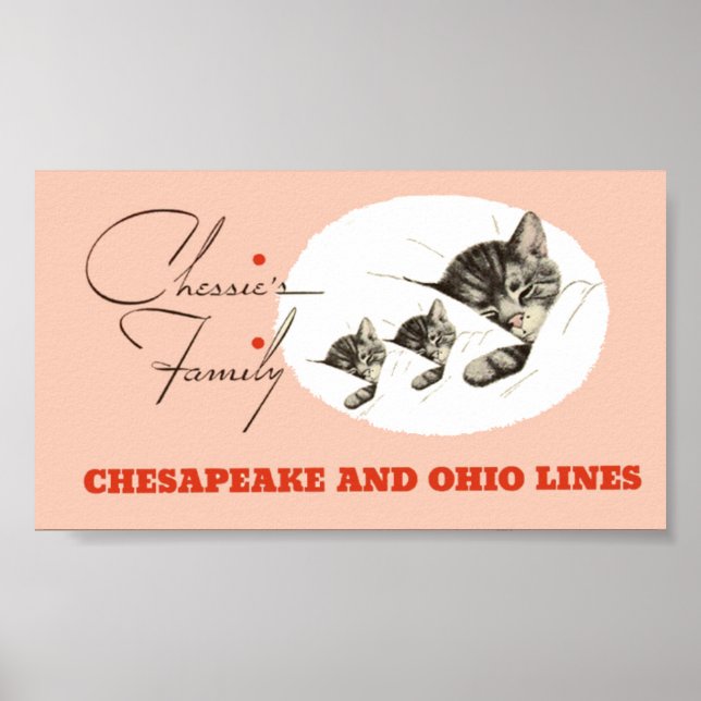 Chessie the Railroad Kitten and her chilren Poster (Front)