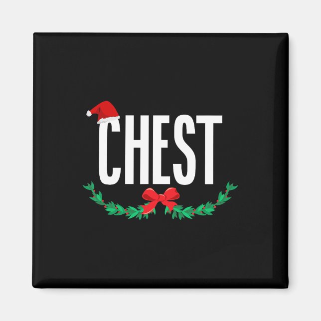 Chest Christmas Festive Santa Hat Design  Magnet (Front)
