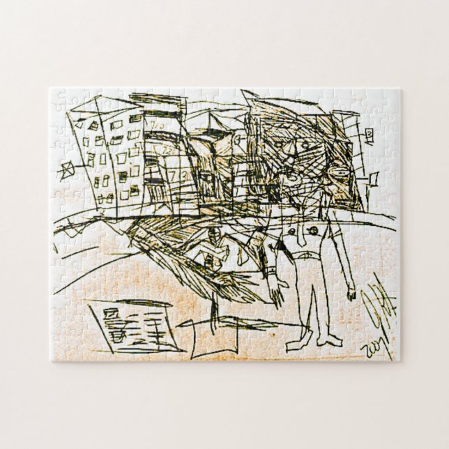 CHEST FACE CITY JIGSAW PUZZLE (Horizontal)