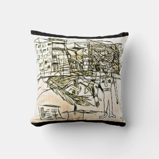 CHEST FACE CITY THROW PILLOW