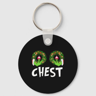 Chest Nuts Christmas Fun Matching Couple Chest Nut Keychain