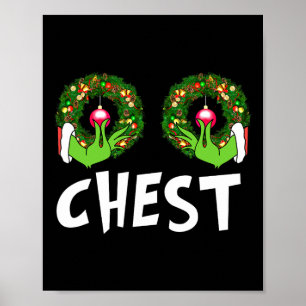 Chest Nuts Christmas Fun Matching Couple Chest Nut Poster