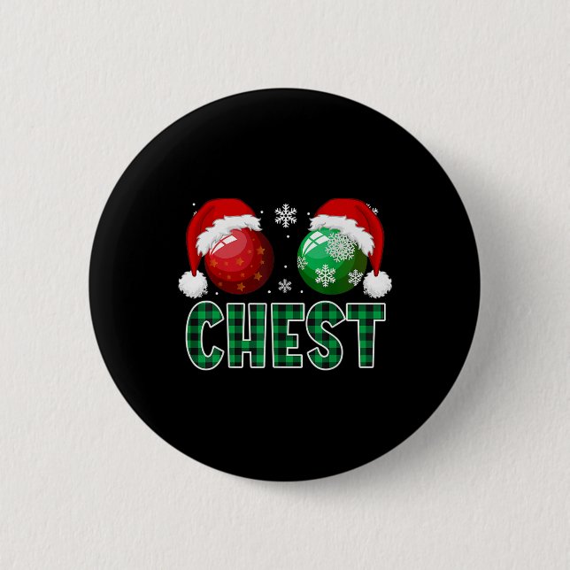 Chest Nuts Christmas Fun Matching Couple Chestnuts 2 Inch Round Button (Front)