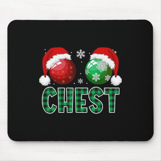 Chest Nuts Christmas Fun Matching Couple Chestnuts Mouse Pad (Front)