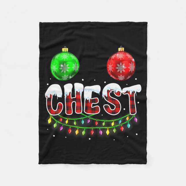 Chest Nuts Christmas Funny Matching Couple Chestnu Fleece Blanket (Front)