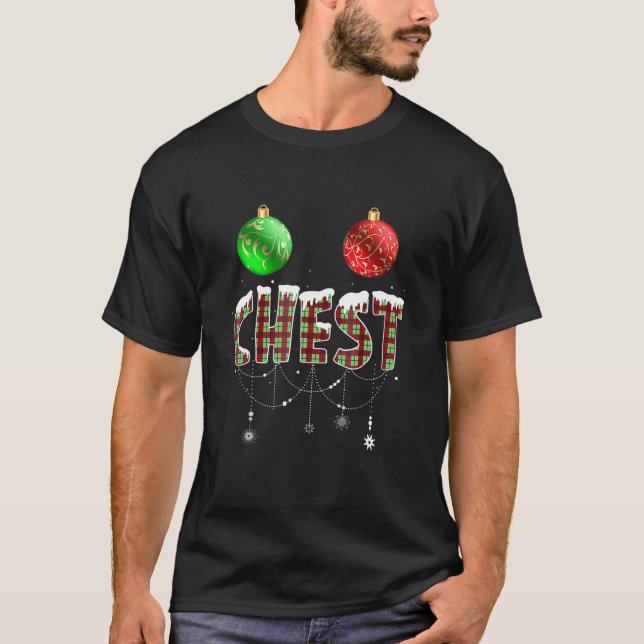 Chest Nuts Christmas Funny Matching Couple Chestnu T-Shirt (Front)