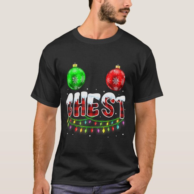 Chest Nuts Christmas Funny Matching Couple Chestnu T-Shirt (Front)