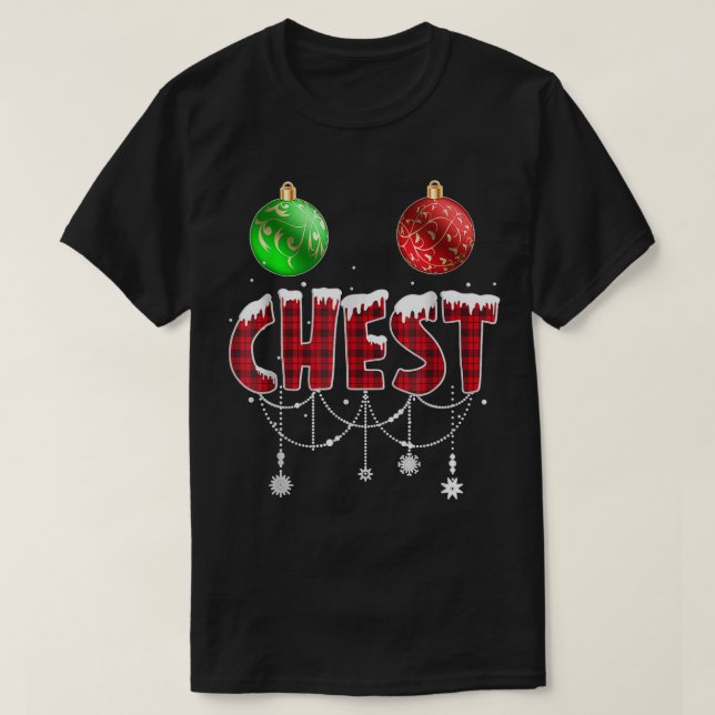 Chest Nuts Christmas Funny Matching Couple Chestnu T-Shirt (Design Front)