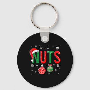 Chest Nuts Christmas Funny Matching Couple Pajama Keychain