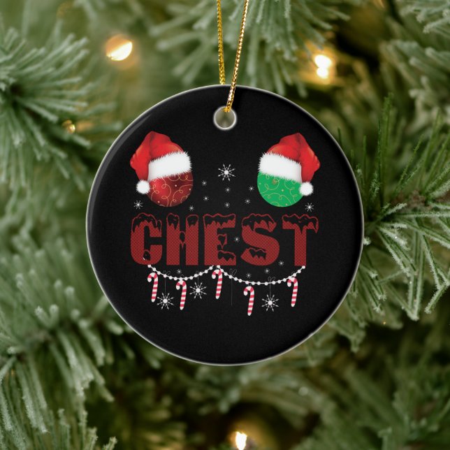 Chest Nuts Christmas Matching Christmas Couples  Ceramic Ornament (Tree)