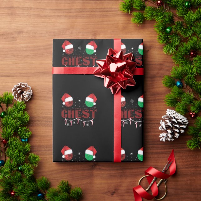 Chest Nuts Christmas Matching Christmas Couples  Wrapping Paper (Holiday Gift)