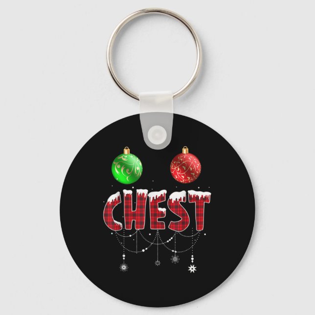 Chest Nuts Christmas Matching Couple Chestnuts 4  Keychain (Front)