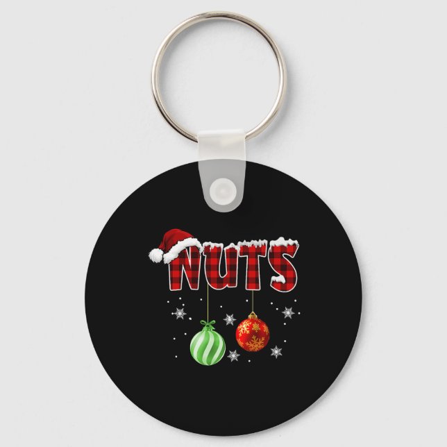 Chest Nuts Christmas Matching Couple Chestnuts 6  Keychain (Front)