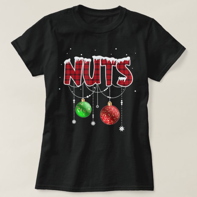 Chest Nuts Christmas Matching Couple Chestnuts T-Shirt (Design Front)