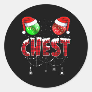 Chest Nuts Christmas Shirt Matching Couple Chestnu Classic Round Sticker