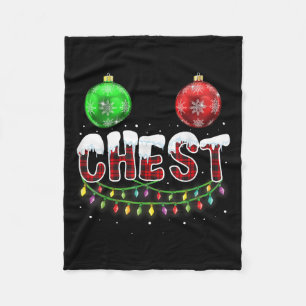 Chest Nuts Christmas T Shirt Matching Couple Chest Fleece Blanket