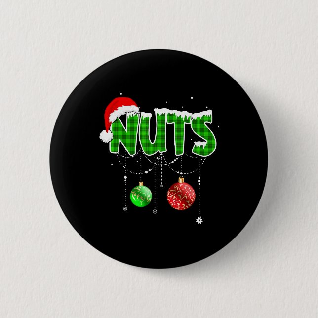 Chest Nuts Fun Matching Chestnuts Christmas Couple 2 Inch Round Button (Front)