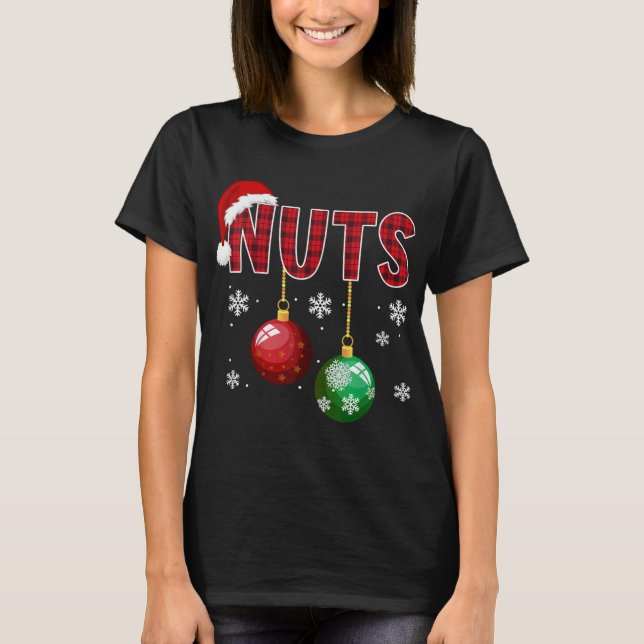 Chest Nuts Funny Matching Chestnuts Christmas Coup T-Shirt (Front)