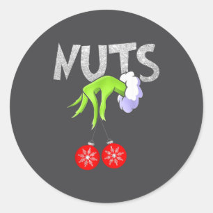 Chest Nuts Matching Chestnuts Christmas Snow Coupl Classic Round Sticker