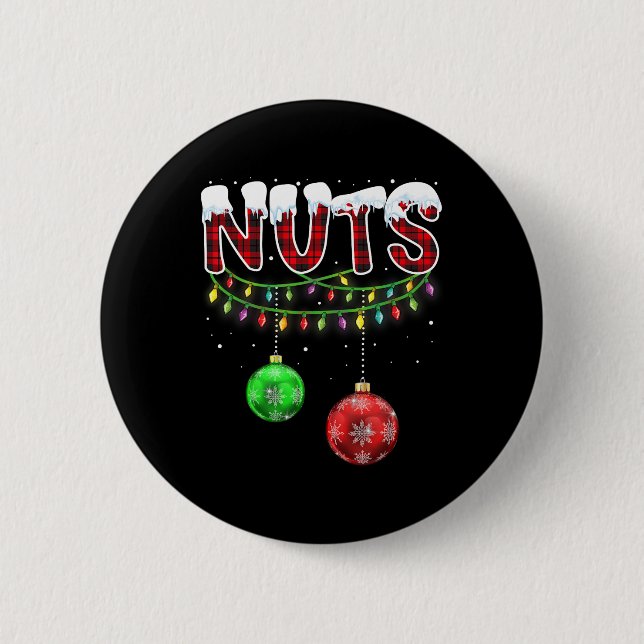 Chest Nuts Matching Chestnuts Fun Christmas Couple 2 Inch Round Button (Front)