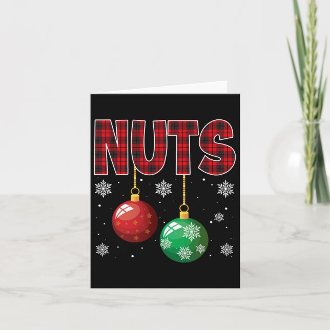 Chest Nuts Matching Chestnuts Fun Christmas Couple Card (Front)