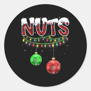 Chest Nuts Matching Chestnuts Fun Christmas Couple Classic Round Sticker