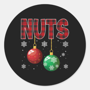 Chest Nuts Matching Chestnuts Fun Christmas Couple Classic Round Sticker