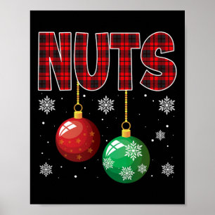 Chest Nuts Matching Chestnuts Fun Christmas Couple Poster