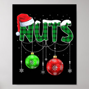 Chest Nuts Matching Chestnuts Fun Christmas Couple Poster