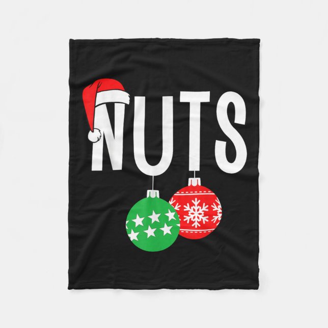 Chest Nuts Matching Chestnuts Funny Christmas Coup Fleece Blanket (Front)