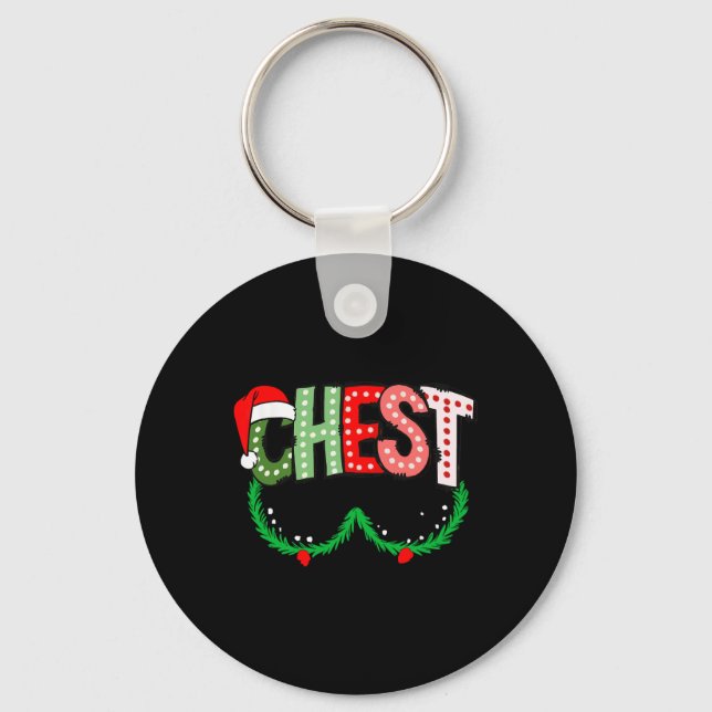 Chest Nuts Matching Chestnuts Funny Christmas Coup Keychain (Front)