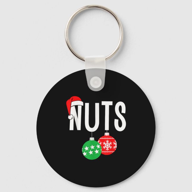 Chest Nuts Matching Chestnuts Funny Christmas Coup Keychain (Front)