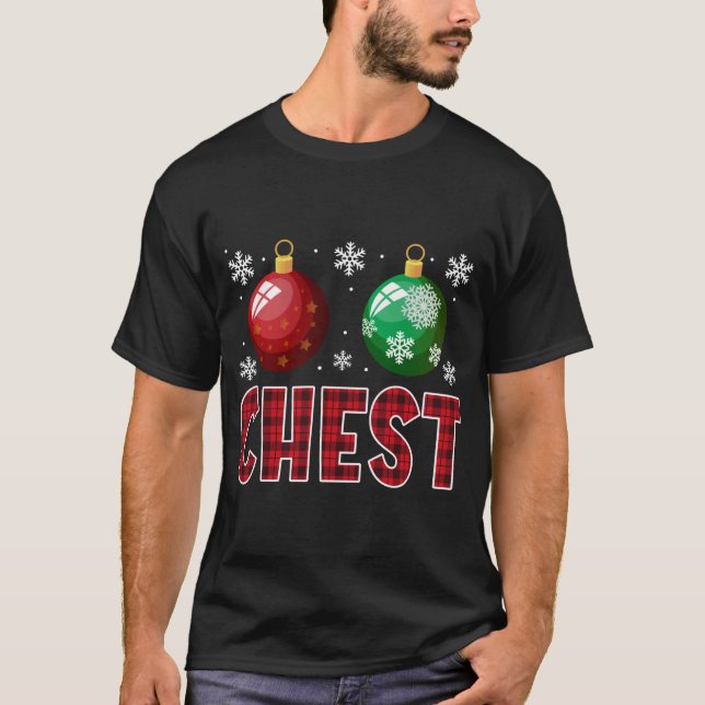 Chest Nuts Matching Chestnuts Funny Christmas Coup T-Shirt (Front)