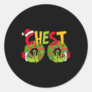 Chest Nuts Matching Chestnuts Xmas Christmas Coupl Classic Round Sticker