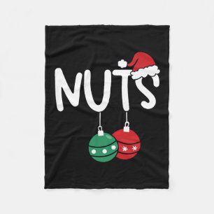 Chest Nuts Matching Chestnuts Xmas Christmas Coupl Fleece Blanket