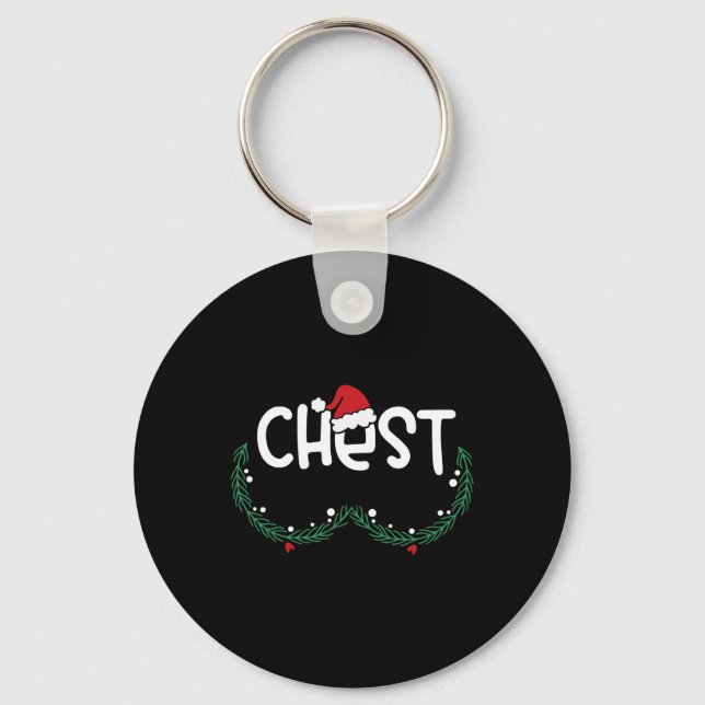 Chest Nuts Matching Chestnuts Xmas Christmas Coupl Keychain (Front)