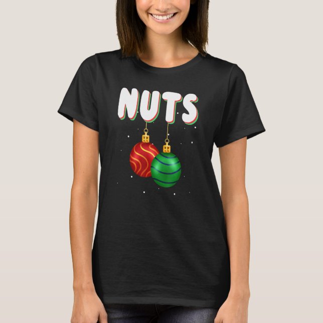 Chest Nuts Ugly Christmas Matching Couples Chestnu T-Shirt (Front)