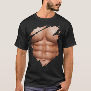 Chest Si Pack Abs Muscles Bodybuilder  T-Shirt