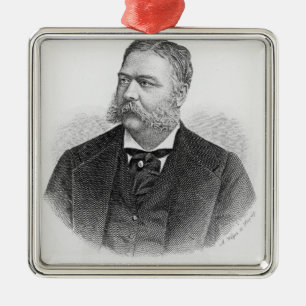 Chester Alan Arthur , engraved by A. Weger Metal Ornament
