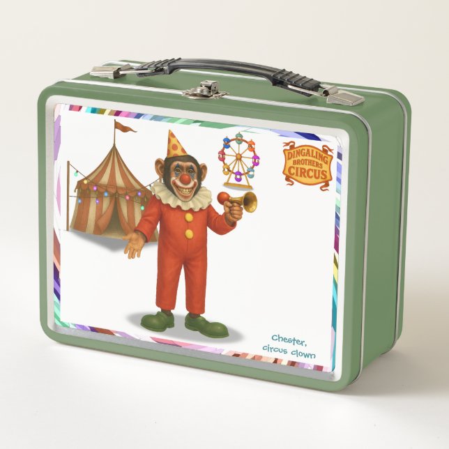 Chester, circus clown metal lunch box (Front)