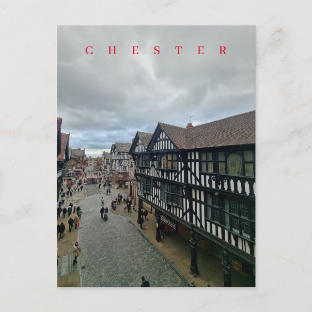 Chester Foregate Street view postcard (Front)