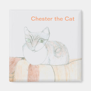 Chester le chat - aimant carré