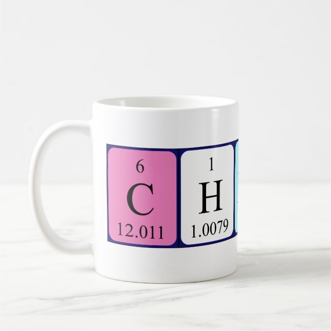 Chester periodic table name mug (Left)