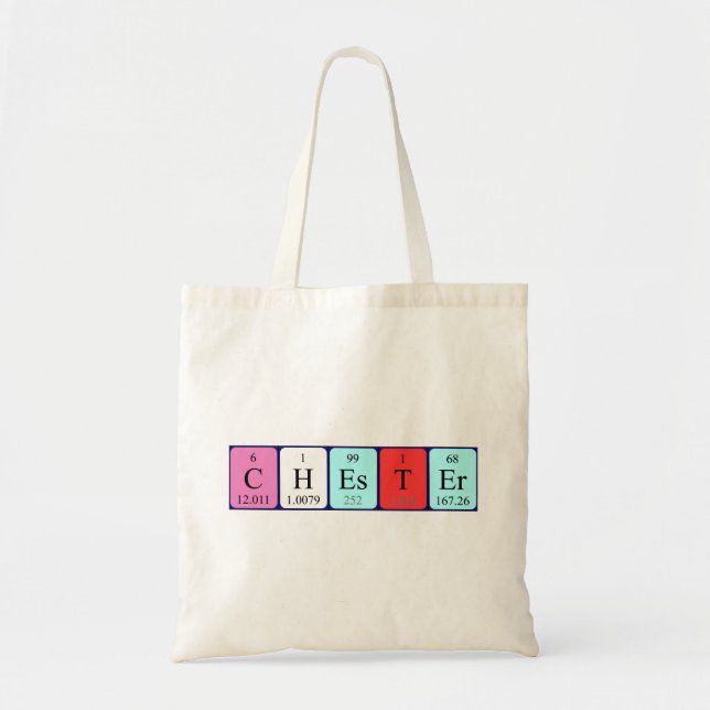 Chester periodic table name tote bag (Front)