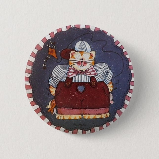 Chester the Cat Button Pin (Front)
