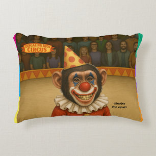 Chester the chimp clown accent pillow