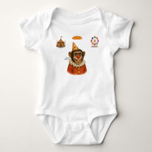 Chester the chimp clown baby bodysuit